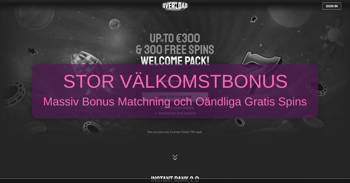 Overload Casino Sverige - Tryggt spel med BankID